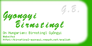 gyongyi birnstingl business card